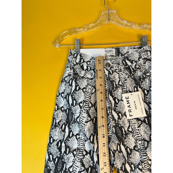 FRAME Denim Ali High Rise Cigarette Jeans Womens 25 Grey Python Skinny Fit NWT - Picture 6 of 12